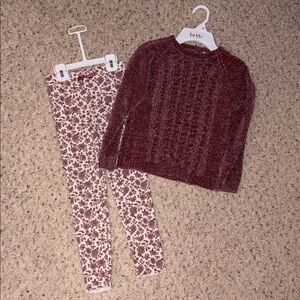 Nicole Miller glittery Sweater and Floral Leggings Set